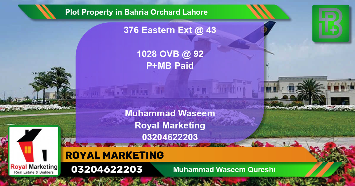Residential Plot for Sale in Bahria Orchard, Lahore - (BP-73183)