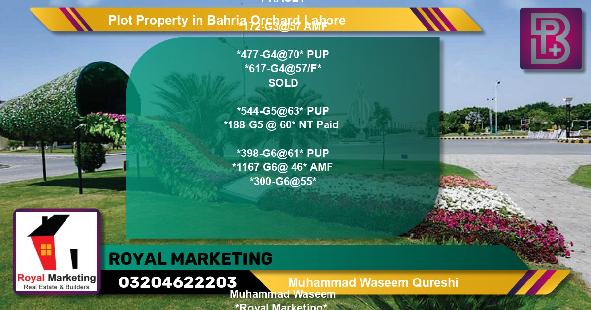 Residential Plot for Sale in Bahria Orchard, Lahore - (BP-73193)