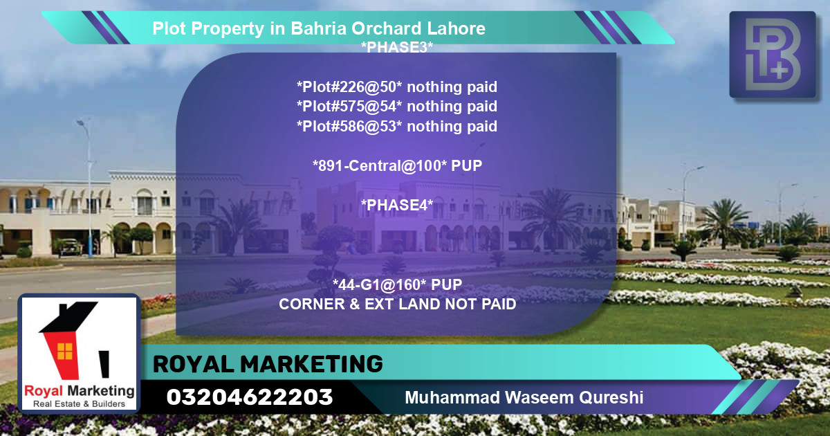 Residential Plot for Sale in Bahria Orchard, Lahore - (BP-73195)
