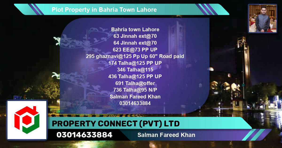 Residential Plot for Sale in Bahria Town, Lahore - (BP-73196)