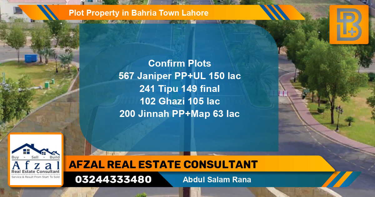 Residential Plot for Sale in Bahria Town, Lahore - (BP-73200)