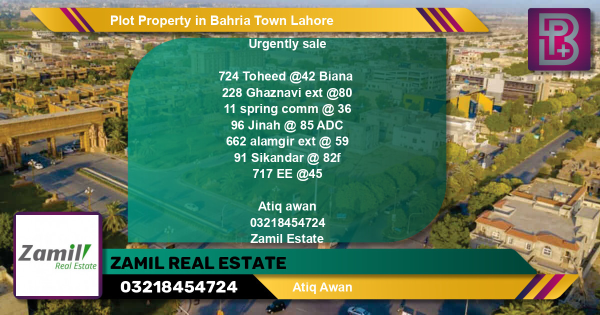 Residential Plot for Sale in Bahria Town, Lahore - (BP-73217)