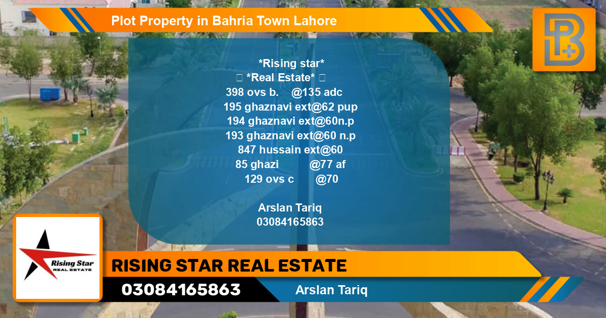 Residential Plot for Sale in Bahria Town, Lahore - (BP-73223)