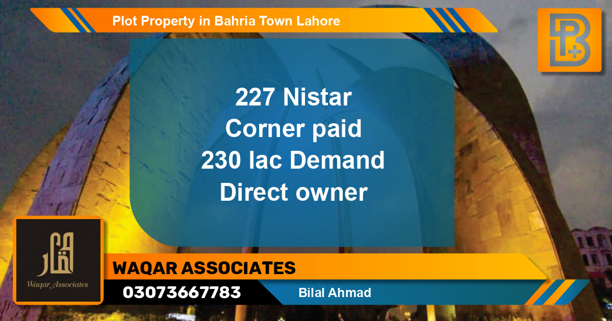 Residential Plot for Sale in Bahria Town, Lahore - (BP-73239)