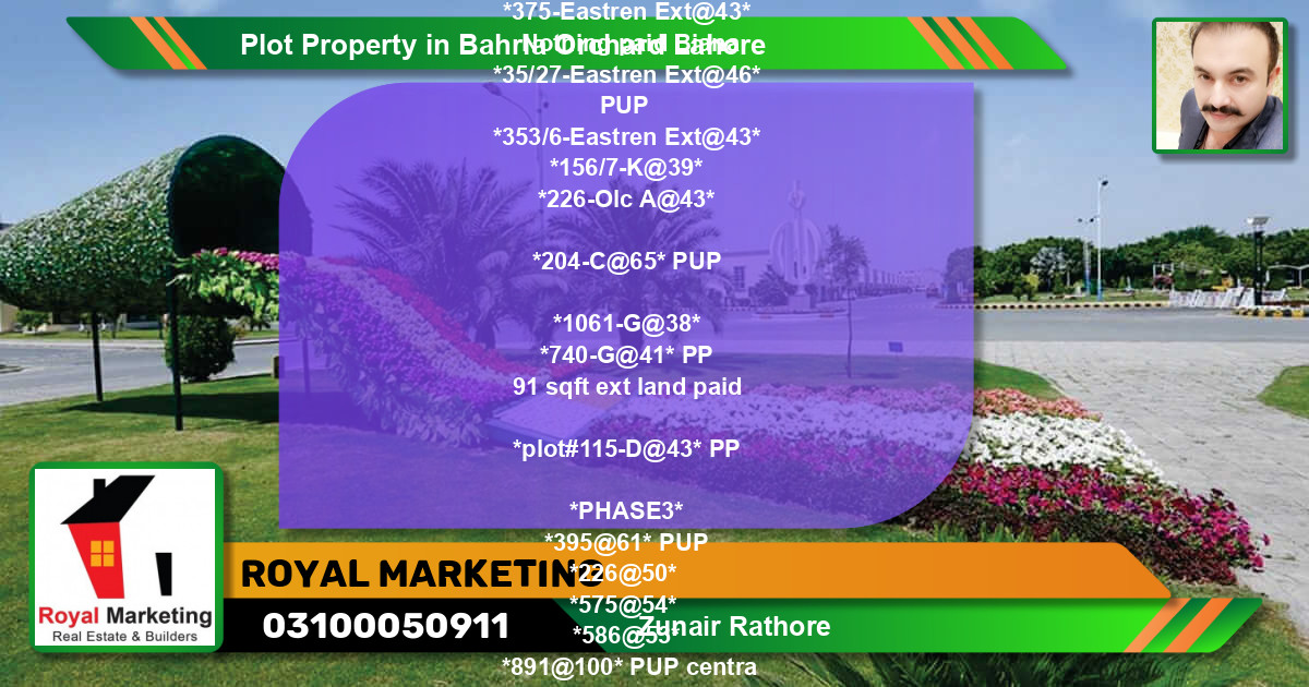 Residential Plot for Sale in Bahria Orchard, Lahore - (BP-73241)