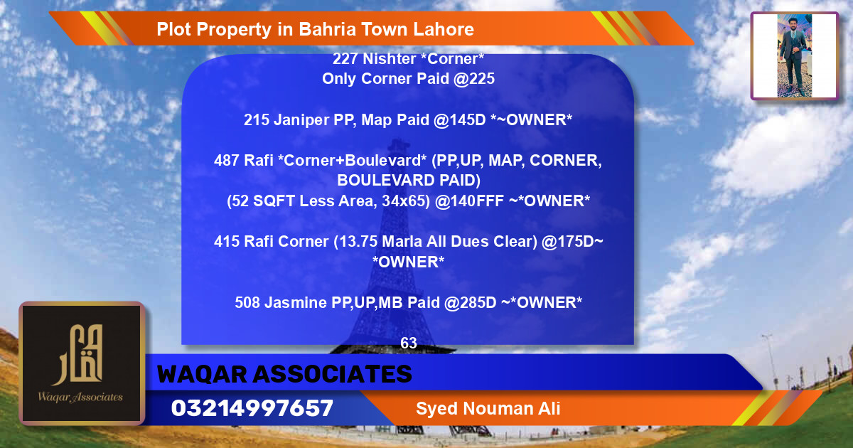 Residential Plot for Sale in Bahria Town, Lahore - (BP-73247)