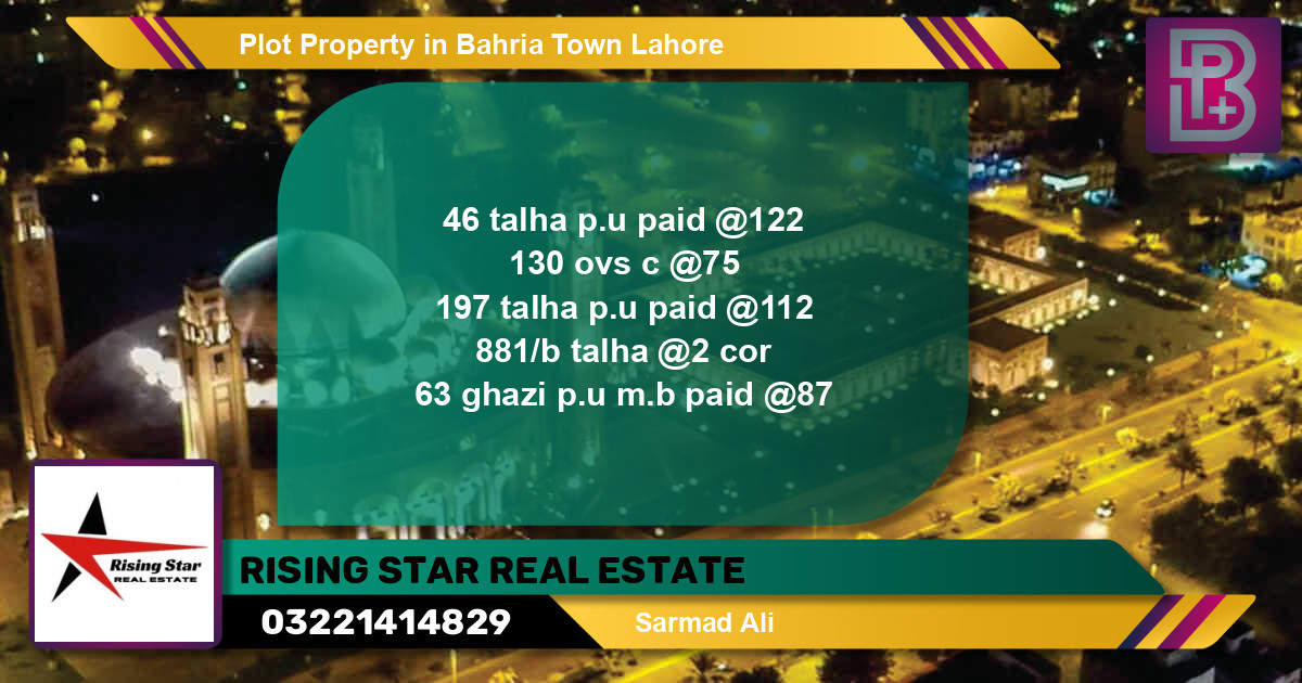 Residential Plot for Sale in Bahria Town, Lahore - (BP-73257)