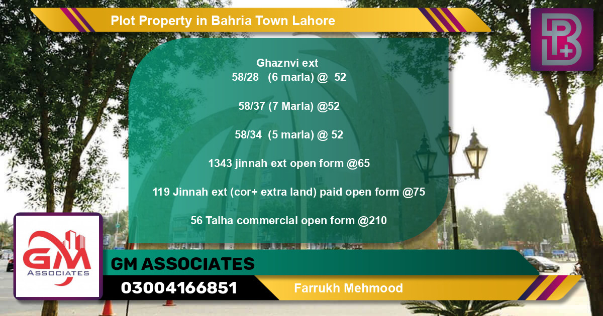 Commercial Plot for Sale in Bahria Town, Lahore - (BP-73336)