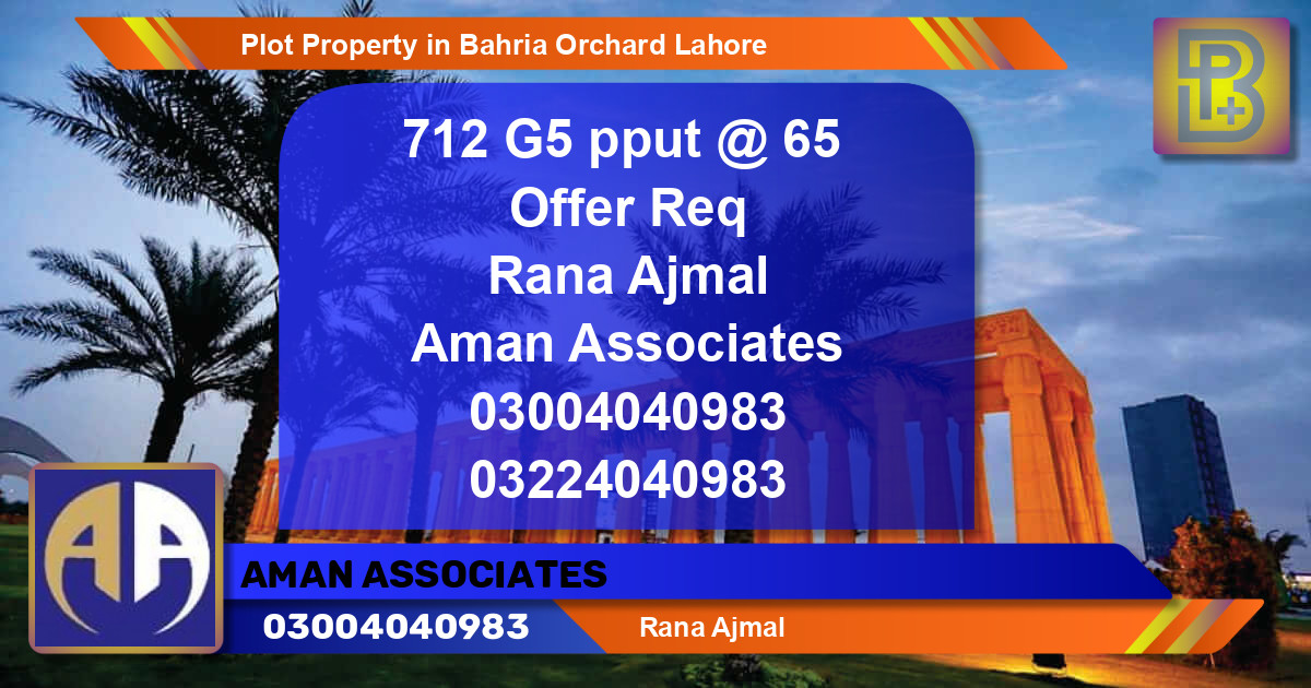 Residential Plot for Sale in Bahria Orchard, Lahore - (BP-73337)