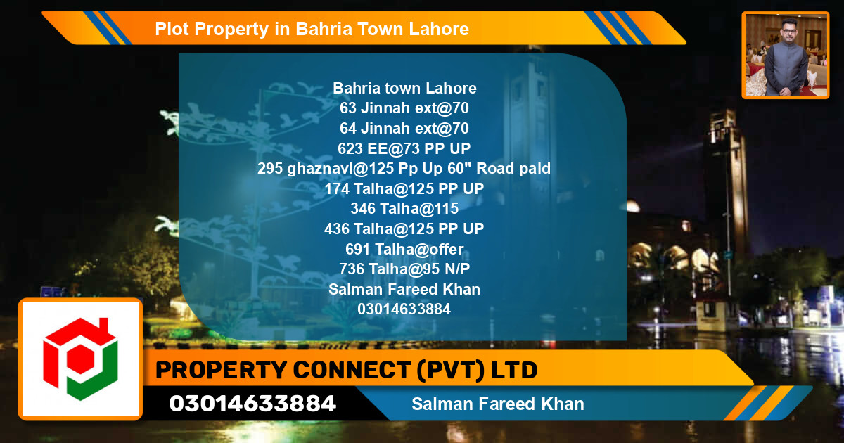 Residential Plot for Sale in Bahria Town, Lahore - (BP-73339)