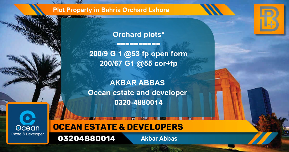 Residential Plot for Sale in Bahria Orchard, Lahore - (BP-73343)