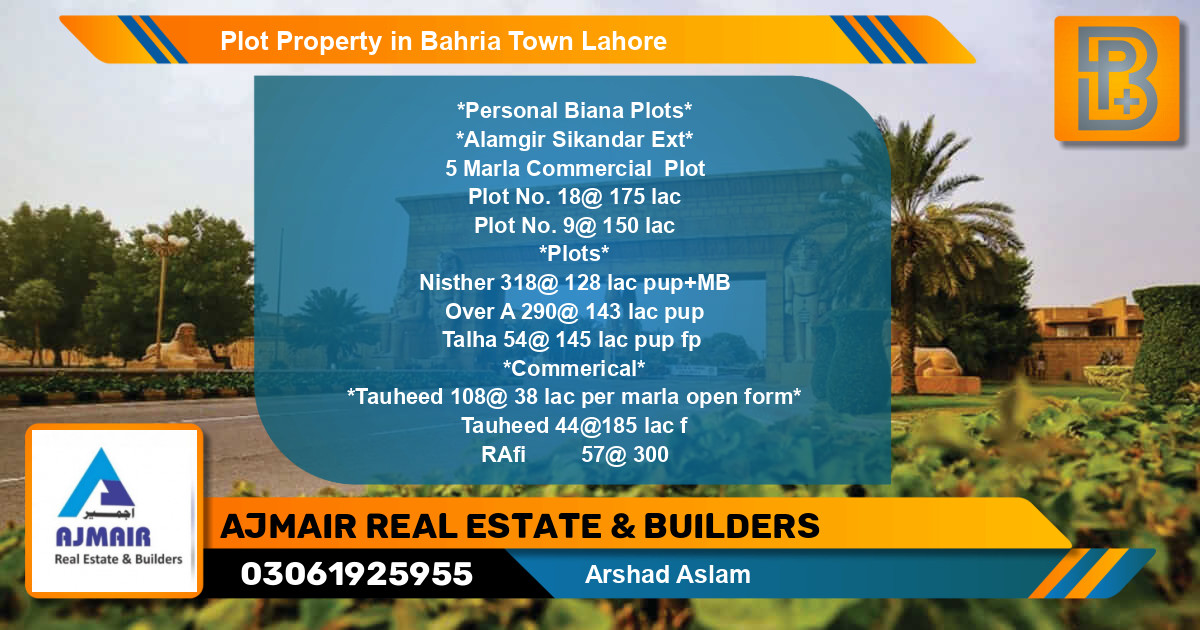 Commercial Plot for Sale in Bahria Town, Lahore - (BP-73376)