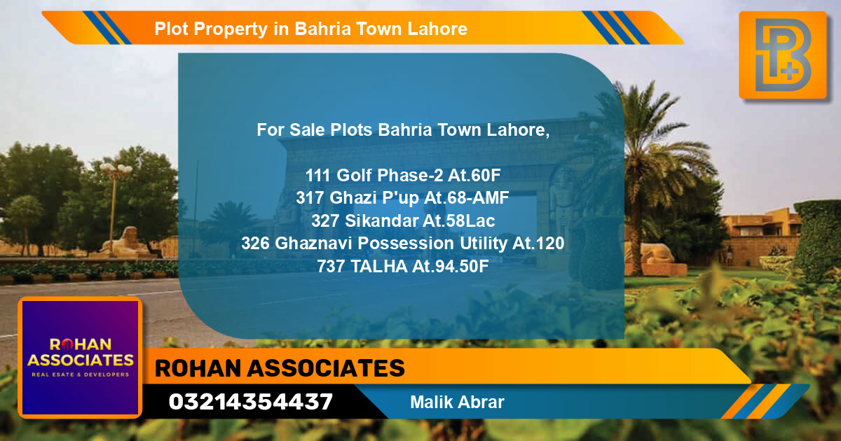 Residential Plot for Sale in Bahria Town, Lahore - (BP-73381)