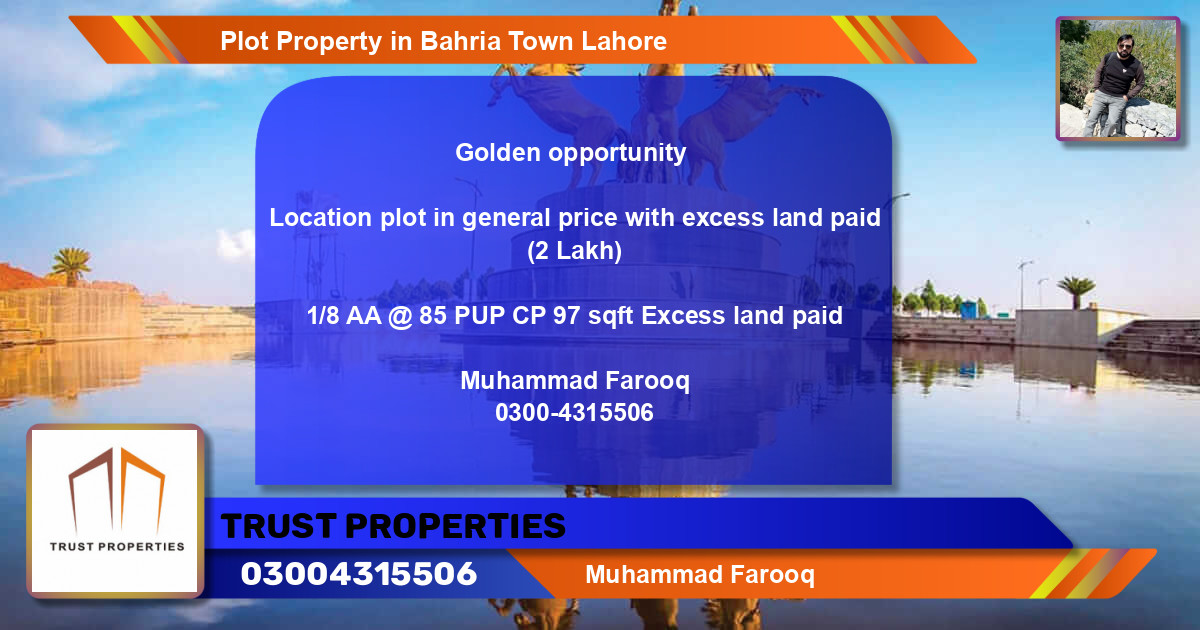 Residential Plot for Sale in Bahria Town, Lahore - (BP-73385)