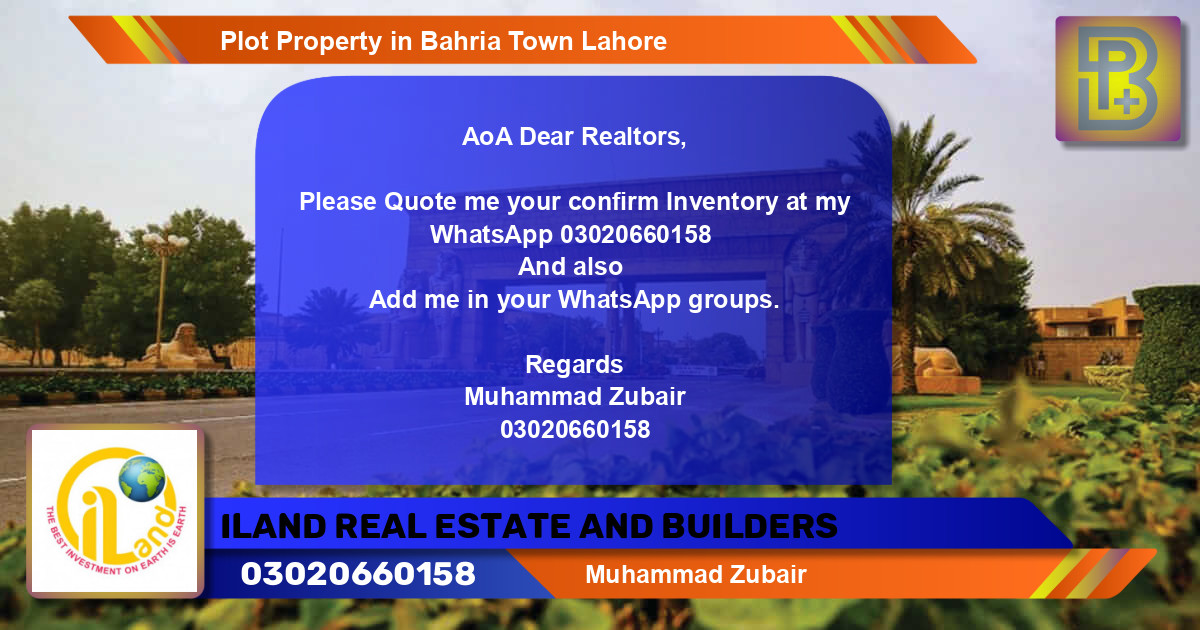 Residential Plot for Sale in Bahria Town, Lahore - (BP-73394)
