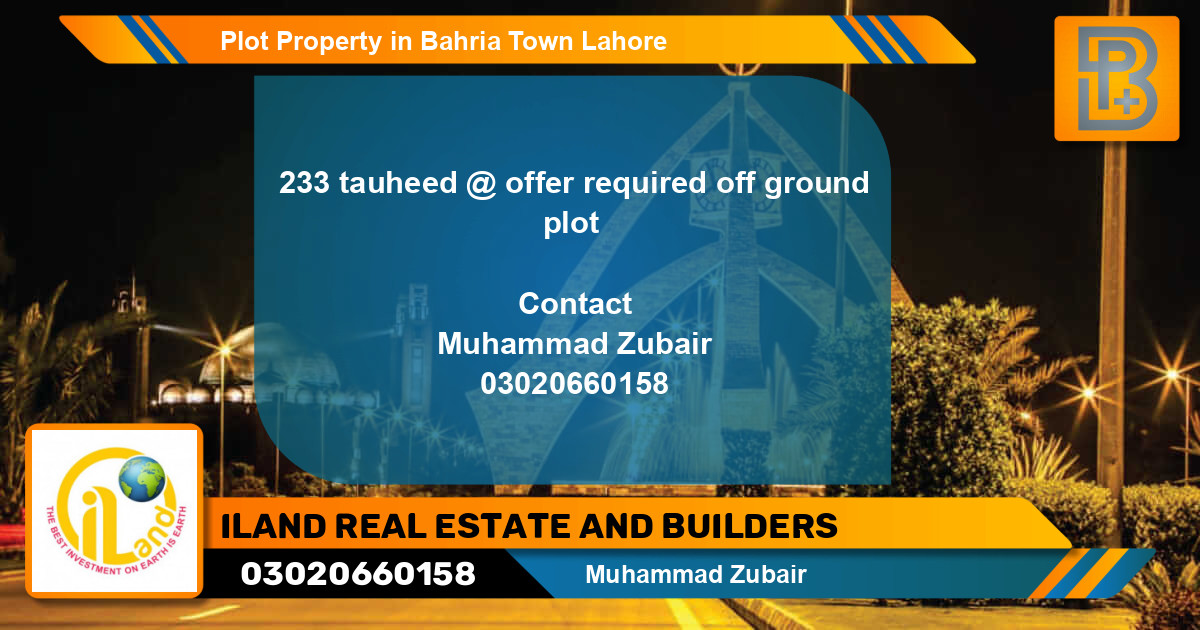 Residential Plot for Sale in Bahria Town, Lahore - (BP-73402)