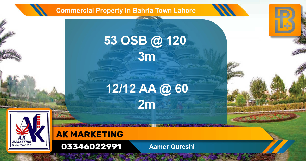 Commercial Property for Sale in Bahria Town, Lahore - (BP-73424)
