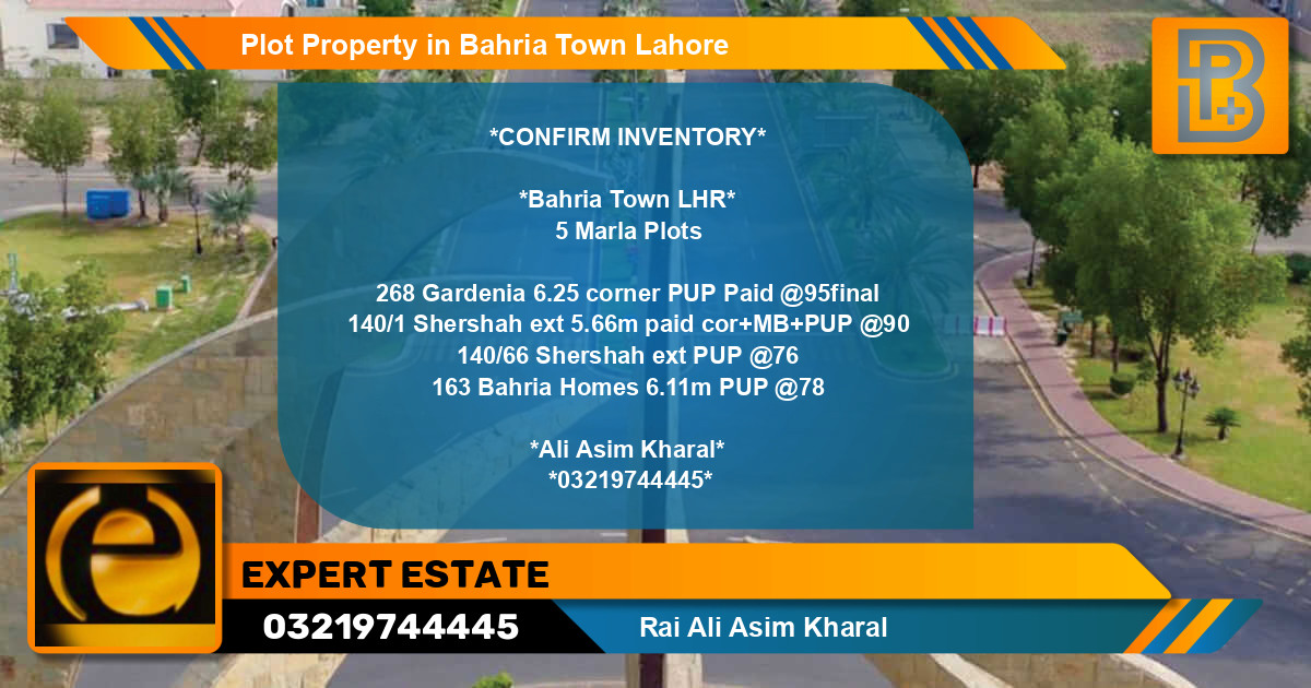 Residential Plot for Sale in Bahria Town, Lahore - (BP-73450)