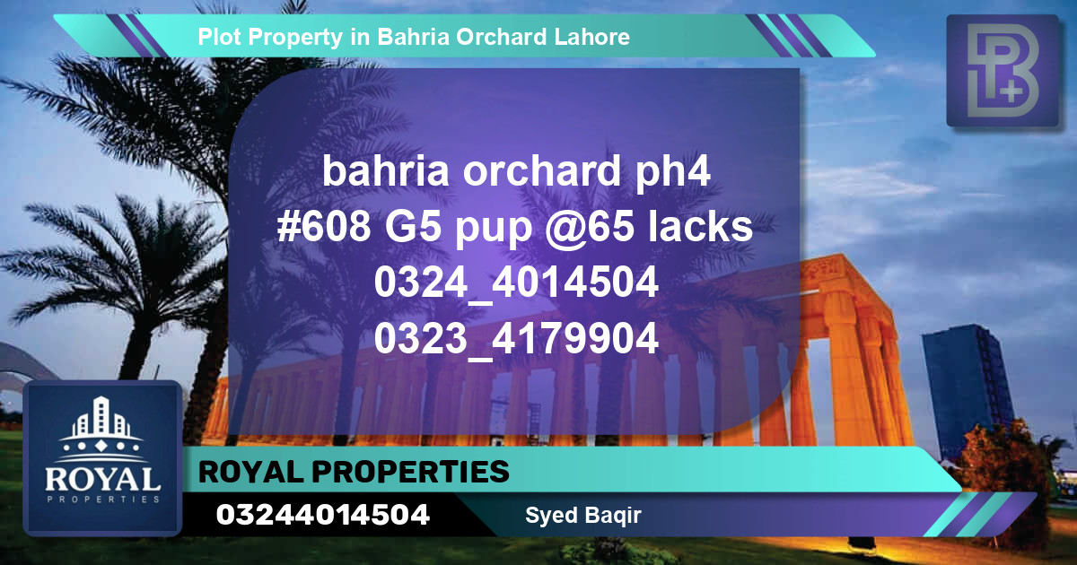 Residential Plot for Sale in Bahria Orchard, Lahore - (BP-73453)