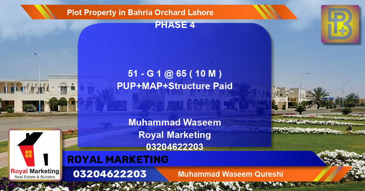 Residential Plot for Sale in Bahria Orchard, Lahore - (BP-73482)