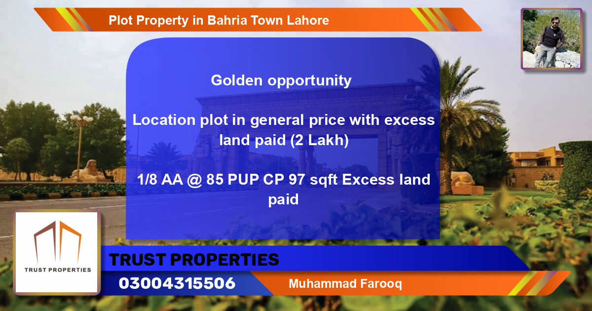 Residential Plot for Sale in Bahria Town, Lahore - (BP-73493)