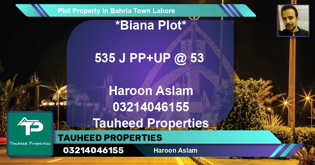 Residential Plot for Sale in Bahria Town, Lahore - (BP-73510)
