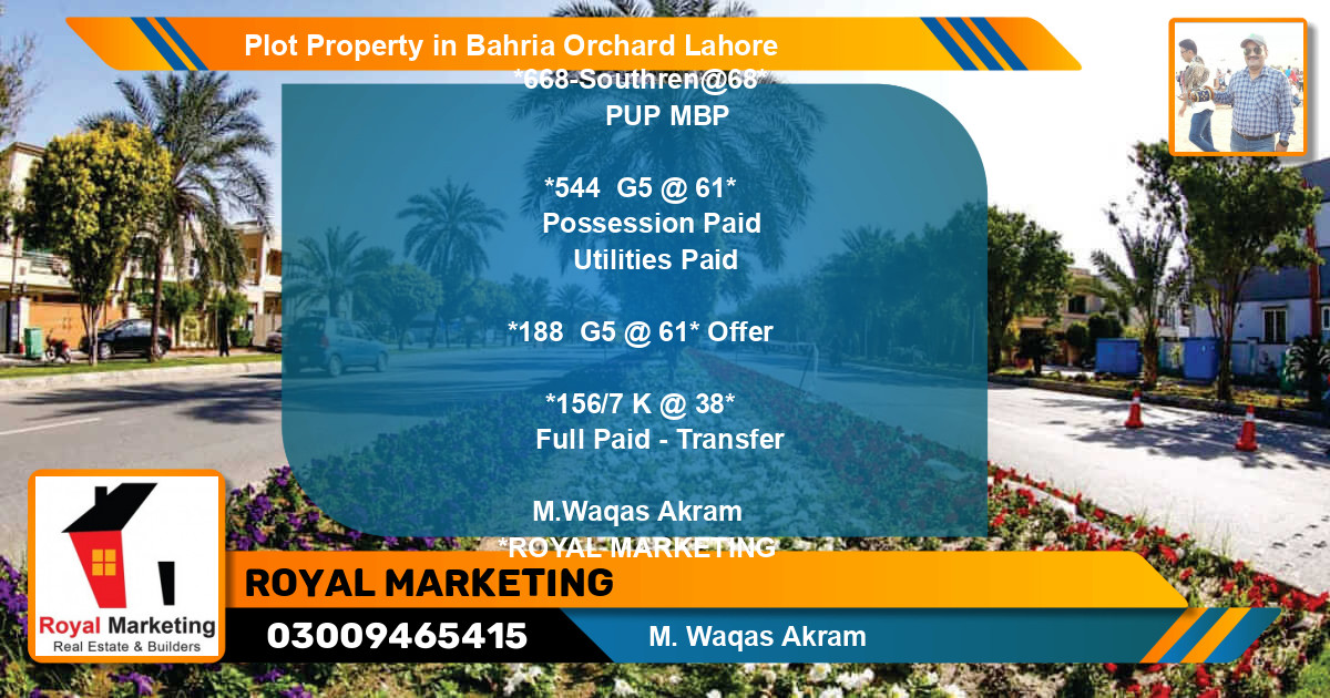 Residential Plot for Sale in Bahria Orchard, Lahore - (BP-73522)