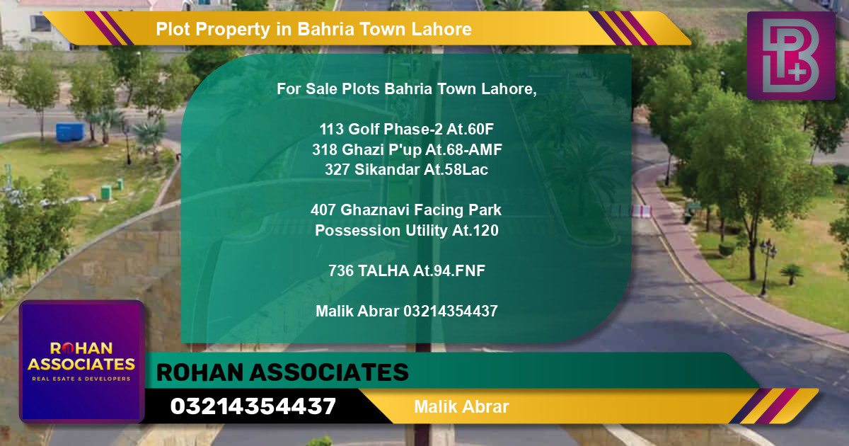 Residential Plot for Sale in Bahria Town, Lahore - (BP-73534)