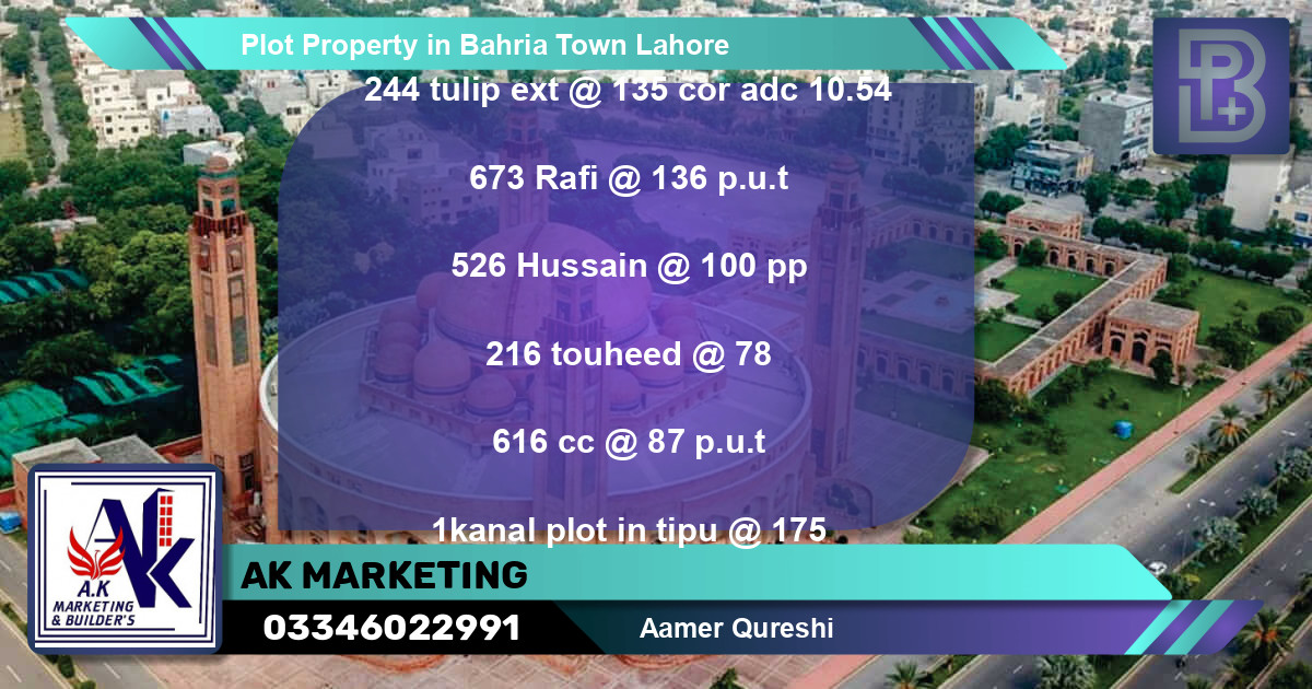 Residential Plot for Sale in Bahria Town, Lahore - (BP-73539)