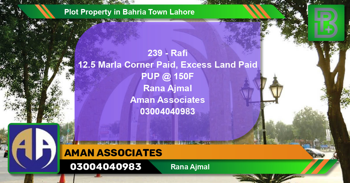 Residential Plot for Sale in Bahria Town, Lahore - (BP-73548)