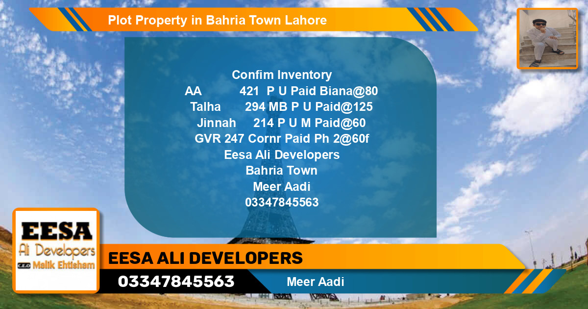 Residential Plot for Sale in Bahria Town, Lahore - (BP-73566)