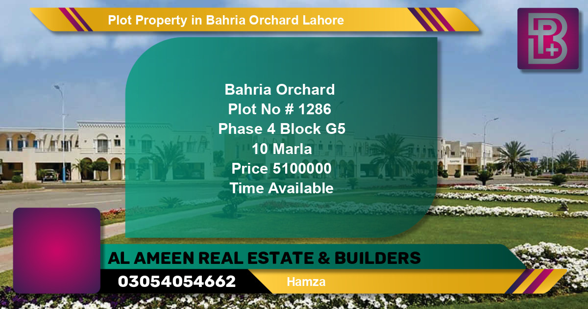 Residential Plot for Sale in Bahria Orchard, Lahore - (BP-73568)