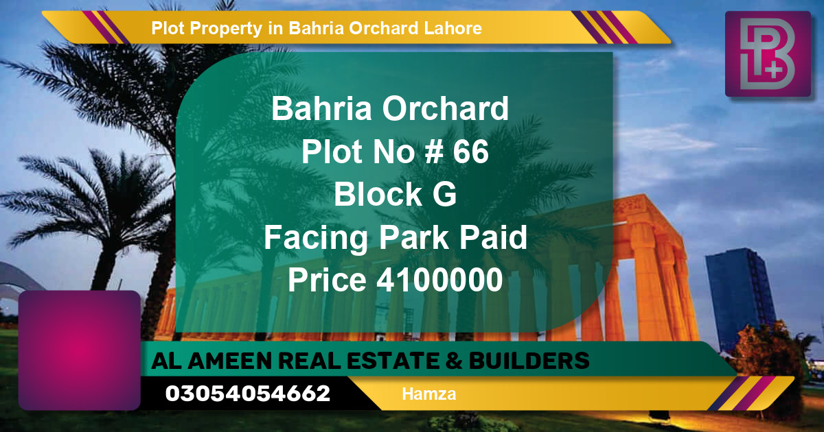 Residential Plot for Sale in Bahria Orchard, Lahore - (BP-73569)