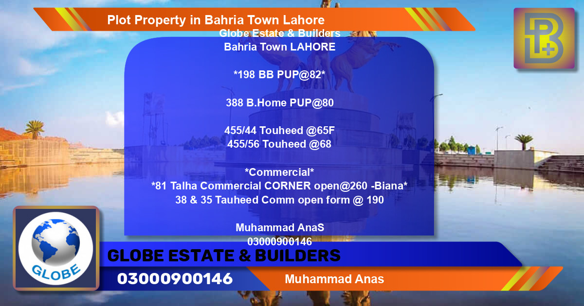 Commercial Plot for Sale in Bahria Town, Lahore - (BP-73574)