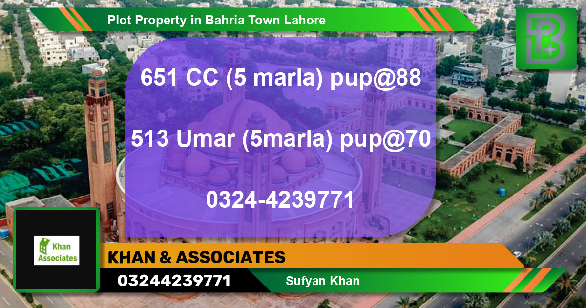 Residential Plot for Sale in Bahria Town, Lahore - (BP-73577)