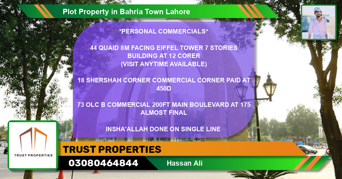 Commercial Plot for Sale in Bahria Town, Lahore - (BP-73586)