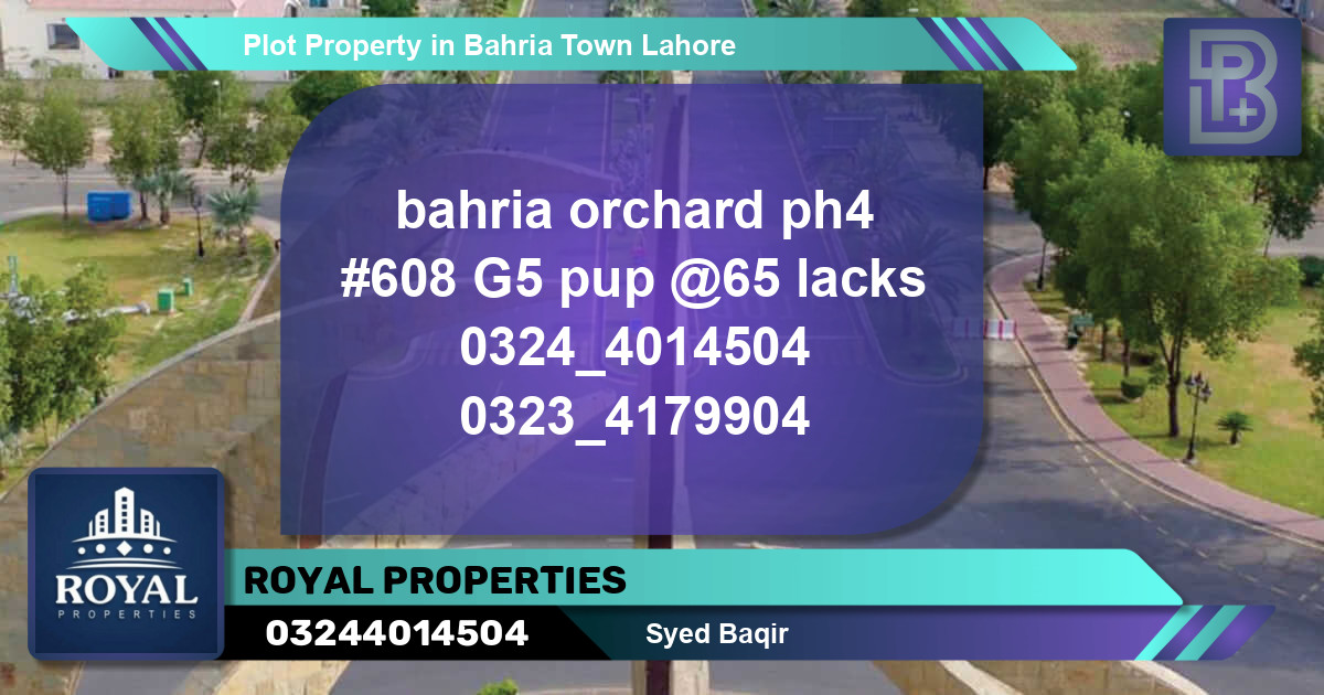 Residential Plot for Sale in Bahria Town, Lahore - (BP-73600)