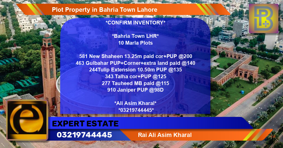 Residential Plot for Sale in Bahria Town, Lahore - (BP-73625)