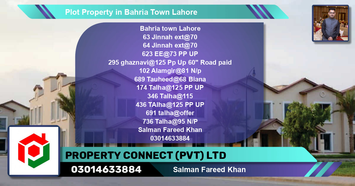 Residential Plot for Sale in Bahria Town, Lahore - (BP-73626)