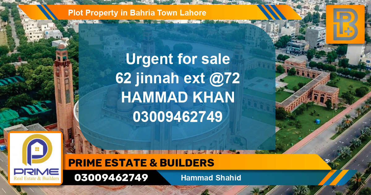 Residential Plot for Sale in Bahria Town, Lahore - (BP-73631)