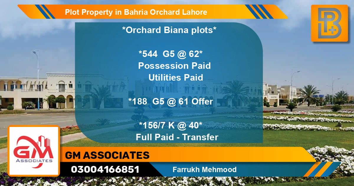 Residential Plot for Sale in Bahria Orchard, Lahore - (BP-73653)