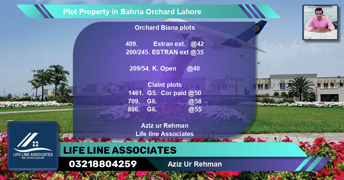 Residential Plot for Sale in Bahria Orchard, Lahore - (BP-73661)