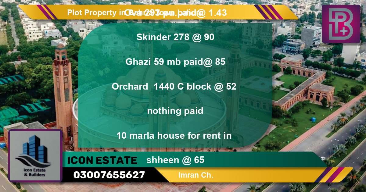 Residential Plot for Sale in Bahria Town, Lahore - (BP-73721)