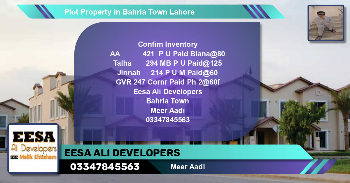 Residential Plot for Sale in Bahria Town, Lahore - (BP-73729)
