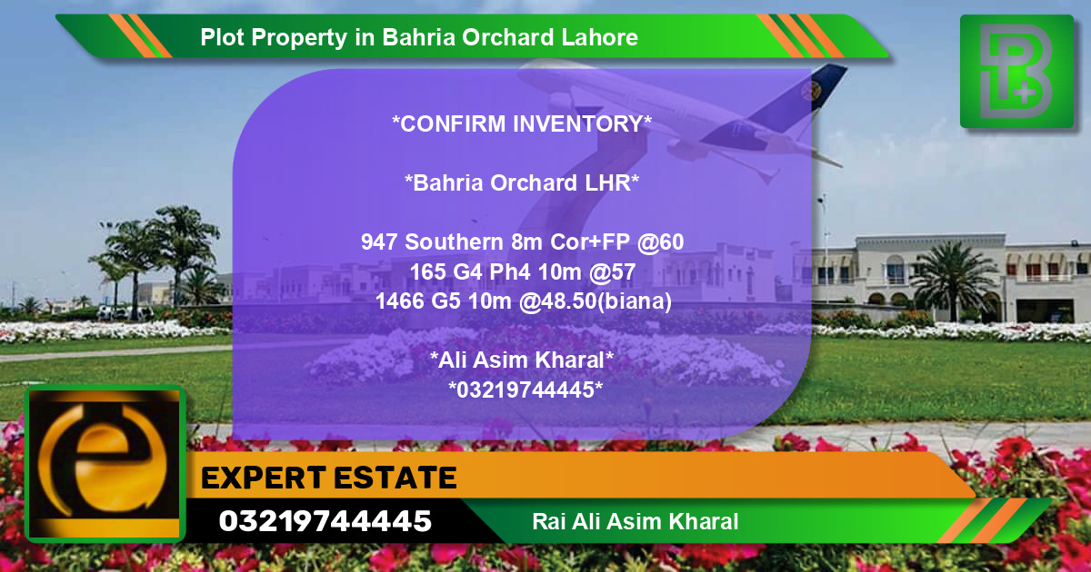 Residential Plot for Sale in Bahria Orchard, Lahore - (BP-73733)