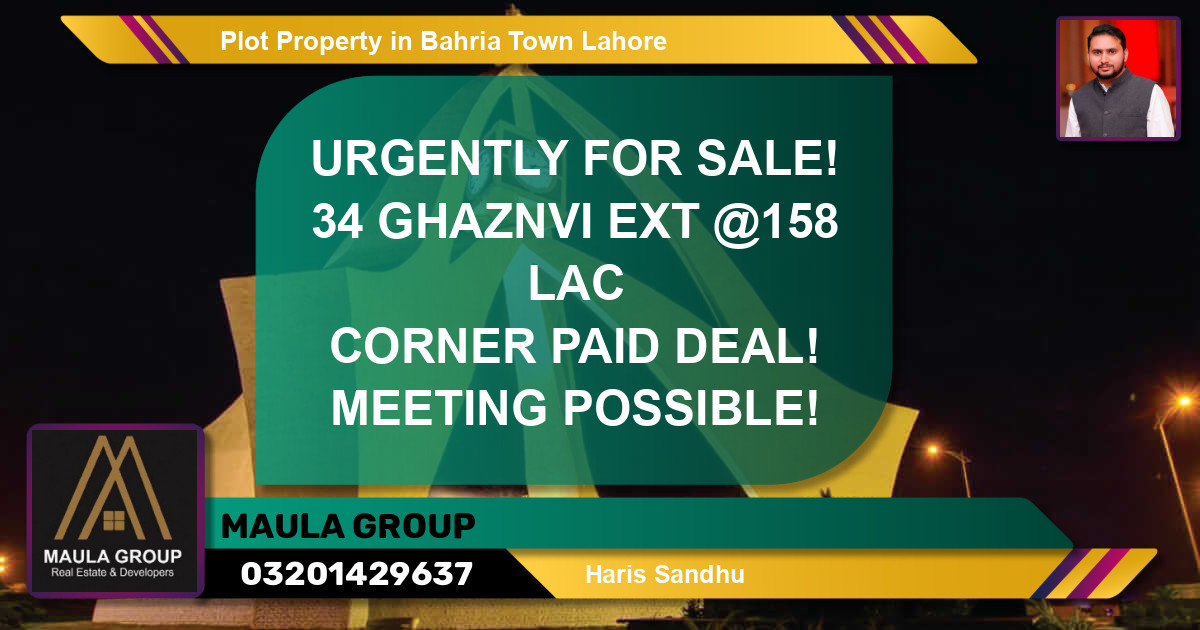 Residential Plot for Sale in Bahria Town, Lahore - (BP-73752)