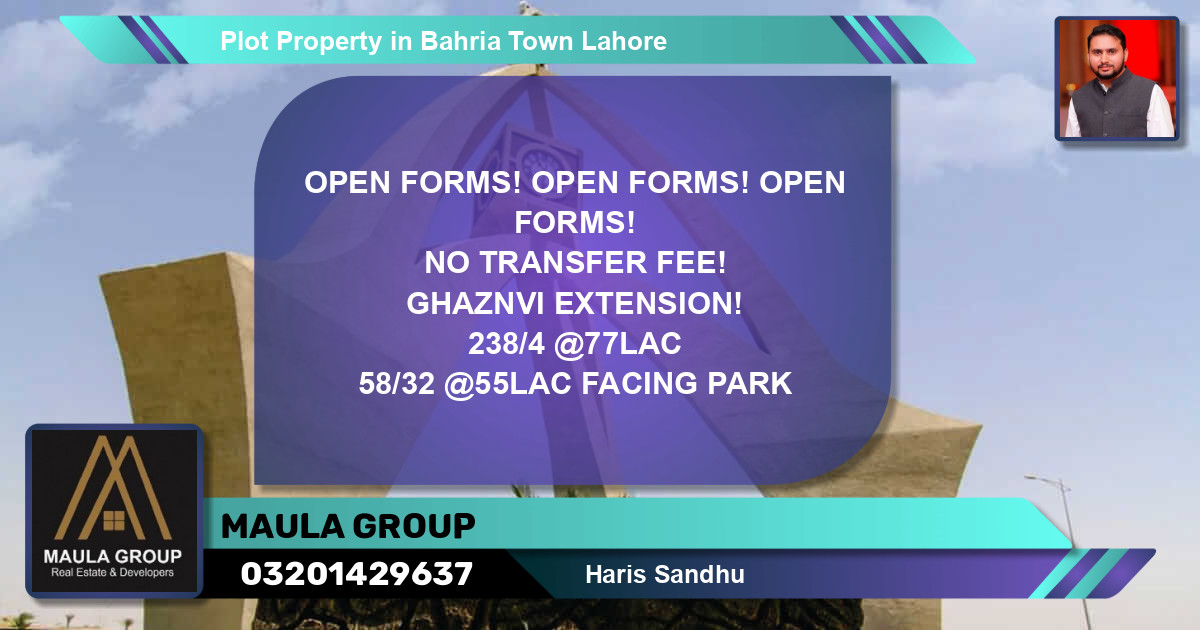Residential Plot for Sale in Bahria Town, Lahore - (BP-73754)