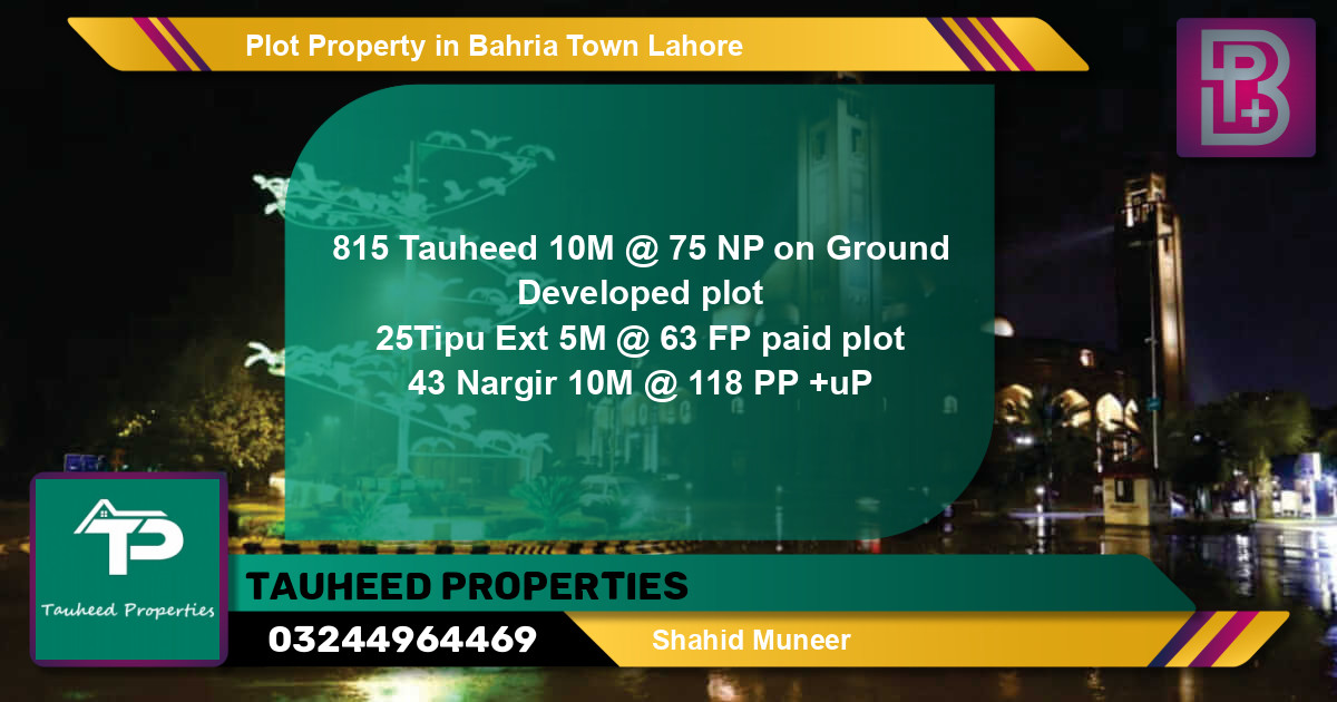 Residential Plot for Sale in Bahria Town, Lahore - (BP-73773)