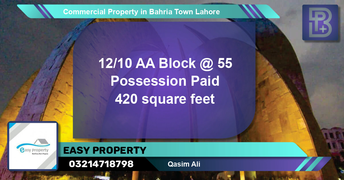 Commercial Property for Sale in Bahria Town, Lahore - (BP-73777)