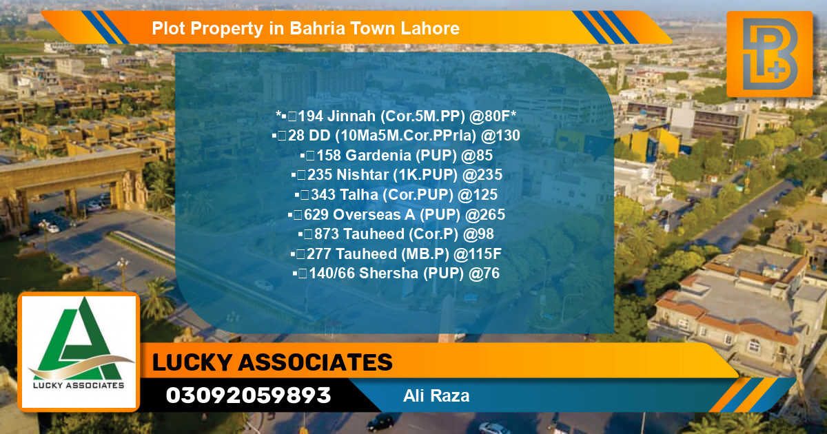 Residential Plot for Sale in Bahria Town, Lahore - (BP-73794)